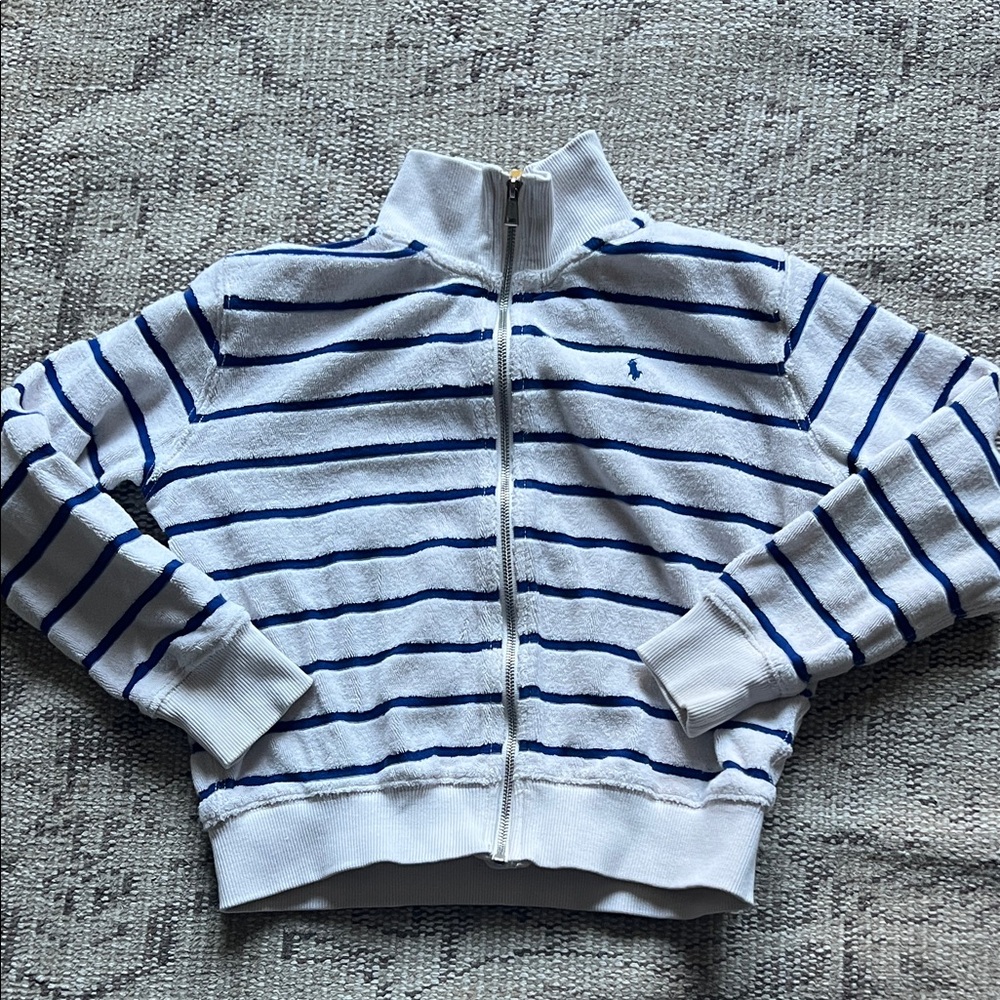 Polo by Ralph Lauren Kids Blue and White Striped Hoodie